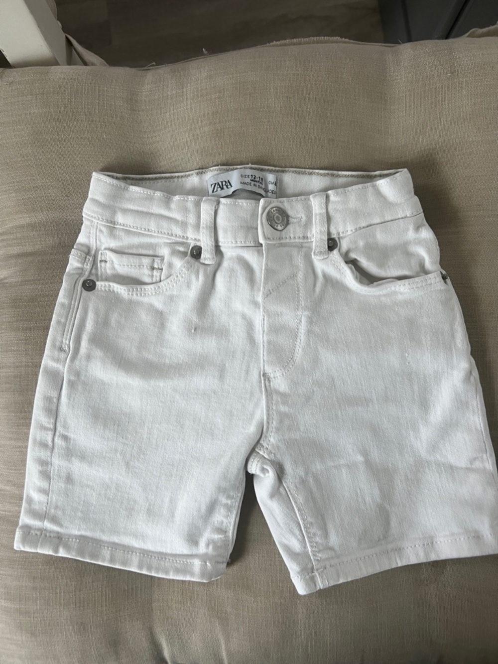 Zara White Kids Denim Shorts